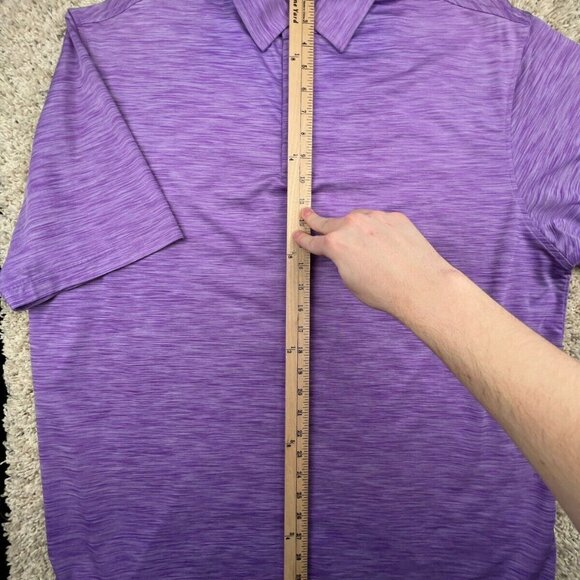 Footjoy FJ Purple Striped Polo Shirt Mens Size XL Fighting Understanding MS - Picture 3 of 9
